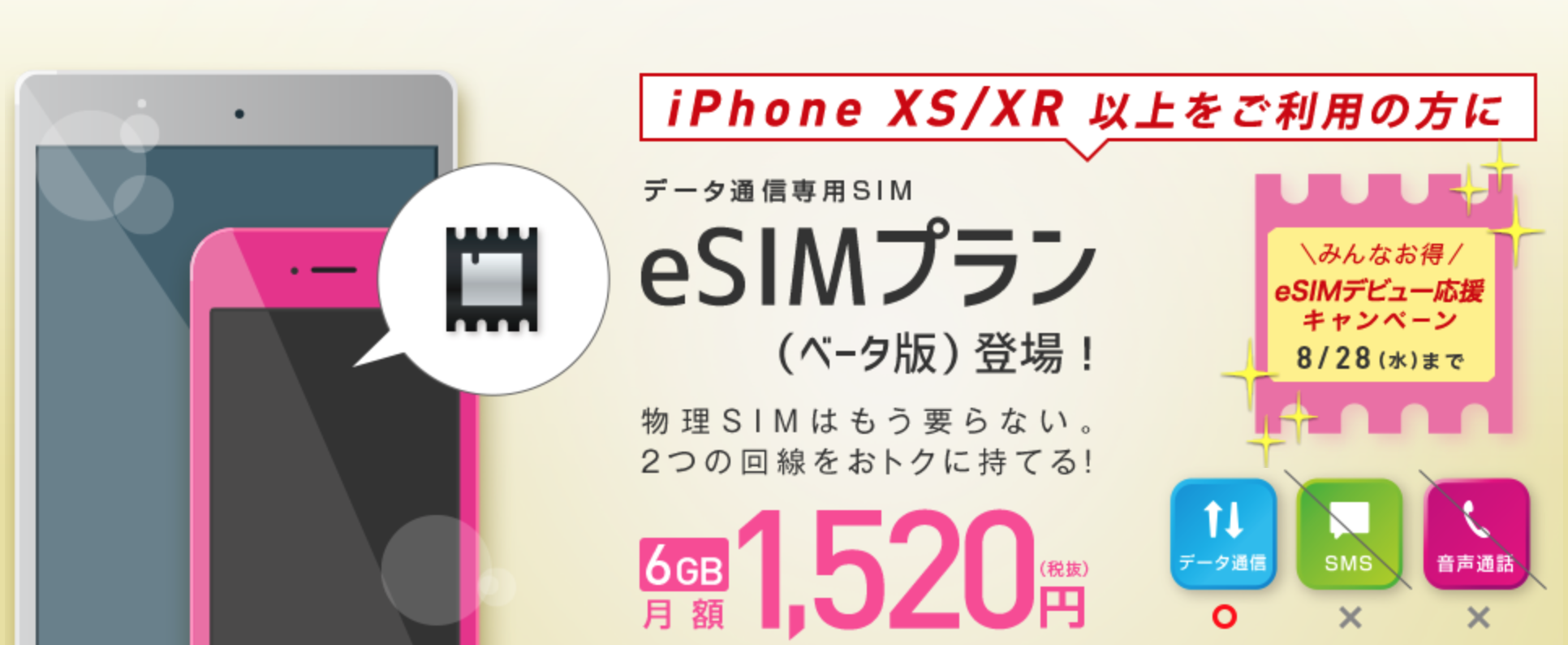 [IIJmio]eSIMデータ通信サービスを7月18日より提供開始　iPad iPhone XS/XRなど対応